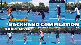 Slow Motion ATP Backhand Technique Compilation  Court Level DoubleHanded amp OneHanded 4K 60FPS [upl. by Durst]