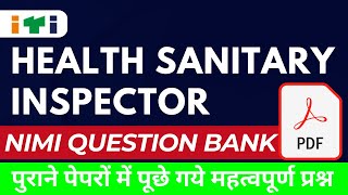 Bharat Skill Health Sanitary Inspector Question Bank  ITI HSI NIMI Imp MCQ PDF for CBT Exam Paper [upl. by Euqinorev]