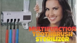 Unboxing  PunchedFree  Toothbrush Sterilizer  Toothpaste Dispenser AutoToothpaste SolarPowered [upl. by Airdnola868]