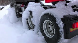 HAVY RC VEHICLES WORK IN THE SNOW COOL R C ACTION WITH THE K700 TRACTOR AMAZING RC TOYS IN ACTION [upl. by Eyahc]