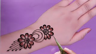 Very Beautiful Floral Khafeef Henna Mehndi Design  Latest Gulf Mehandi Design For Back Hand [upl. by Llecrep76]