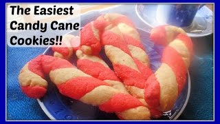 How to Make Super Easy Homemade Candy Cane Cookies 🎄 Jule Stok Småkage [upl. by Goebel]