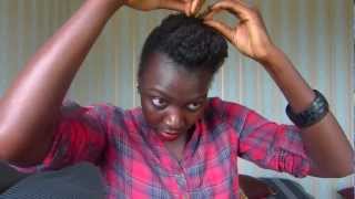 Cheveux naturels afroexemple de coiffureNatural hairstyle tutorial [upl. by Nibur503]