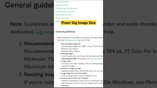 Fiverr Gig Image Size  fiverrgigs freelancing makemoneyonline tech [upl. by Lemmueu472]