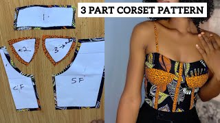 HOW TO DRAFT A THREE PART CORSET  Easy Beginners friendly Tutorial [upl. by Nylram]