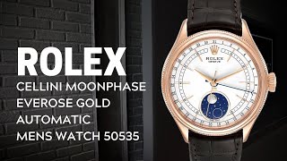 Rolex Cellini Moonphase Everose Gold Automatic Mens Watch 50535 Review  SwissWatchExpo [upl. by Boot]