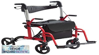 VEVOR 2 in 1 Rollator Walker amp Transport Chair for Seniors Folding Review [upl. by Werd]