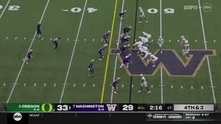 Oregon vs Washington THRILLING Ending  2023 College Football [upl. by Ramilahs]