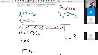 Problema 23 Un avión jet se aproxima para aterrizar con una rapidez de 100ms [upl. by Ahsimaj]