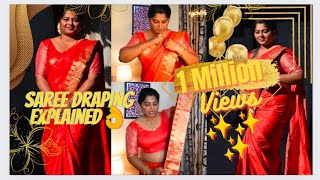 1Million views♥️♥️♥️സാരി ഉടുക്കാൻ ഉള്ള ഈസി ടിപ്സ് amp tricks മലയാളത്തിൽ✨️✨️✨️must watch👌 [upl. by Eulalia]