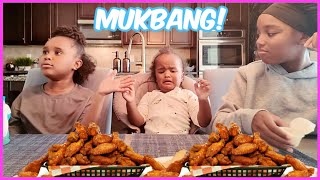 CHICKEN WING MUKBANG AND QampA WITH MY FIESTY LITTLE COUSINS  YOSHIDOLL [upl. by Mather]