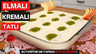 Yumuşacık Elmalı Kremalı Tatlı 🍎 Dilim Dilim Mükemmel Lezzet  Sütlü Tatlılar 👨‍🍳 Chef Oktay Usta [upl. by Ecilahs]