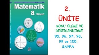 8 SINIF MATEMATİK DERS KİTABI ADA MATBAACILIK YAYINLARI 2 ÜNİTE SONU ÖLÇME VE DEĞERLENDİRME [upl. by Angell]