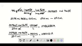 It took of a sodium hydroxide solution to titrate a 0 4016 g sample of KHP see Exercise 83 Calculat [upl. by Millisent516]