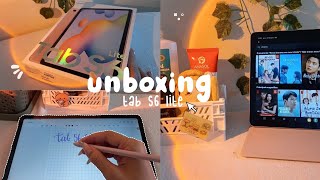 UNBOXING do meu tab s6 lite da Samsung  primeiras impressões♡ [upl. by Initirb]