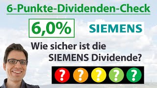 SIEMENS Aktie Wie sicher ist die Dividende  6PunkteDividendenAnalyse [upl. by Eelimaj228]