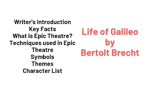 The Life of Galileo by Bertolt Brecht  Introduction  Explained in Urdu Hindi [upl. by Fosdick]