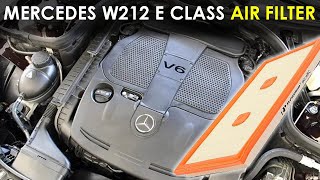 HOW TO REPLACE ENGINE AIR FILTER MERCEDES E350 2013 W212 [upl. by Yeniffit232]