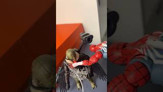 Spiderman vs vulturespiderman stopmotion funnymemes actionfigures memes marvel [upl. by Maillil]