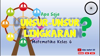 MATEMATIKA KELAS 6 LINGKARAN  unsur unsur lingkaran kelas 6 sd [upl. by Notsua]