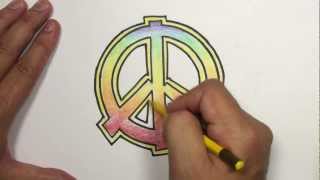 How to Draw a Peace Sign with Rainbow Colors  MAT [upl. by Nahtanoy662]