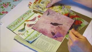 Decoupage Paper Napkin to Book Pages  Ideal for Junk Journals [upl. by Kenji]