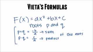 Vietas Formulas Understanding and Applying [upl. by Adnorat]