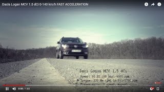 Dacia Logan MCV 15 dCi 0140 kmh FAST ACCELERATION [upl. by Tertias1]