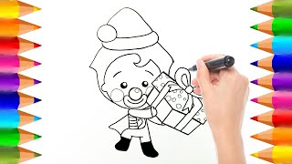 Cómo dibujar a Plim Plim Navideño  Dibujos para niños [upl. by Krutz]