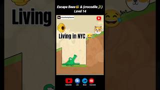 Living in NYC escape Bees crocodile 🐊 Level 14  game meme shorts [upl. by Zennie]