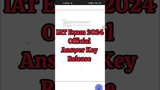 IAT Exam Answer key 2024  How to check IAT answer key iat iiser shorts [upl. by Merrel415]