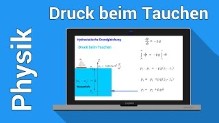 Hydrostatischer Druck  Hydrostatik  Physik  Schweredruck unter Wasser berechnen [upl. by Luelle]