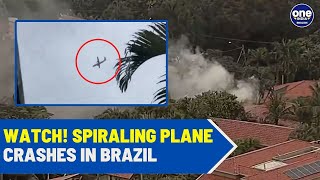 Brazil Plane Crash Over 60 Dead in São Paulo As Plane Crashes into Residential Area  WATCH VIDEO [upl. by Vivl]