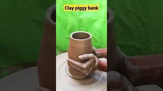 Clay piggy bank shorts video pottery clayart claypot viral artwork art youtubeshorts [upl. by Strephonn]