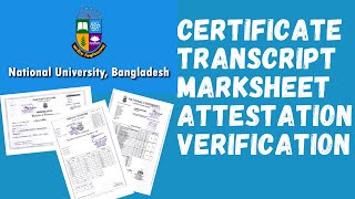 CertificateTranscriptMarksheet AttestationVerification from National University of Bangladesh [upl. by Marte652]