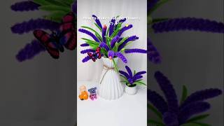 easy way to make lavender flowers from pipe cleaners flowerscraft handmadepipes [upl. by Allerie632]