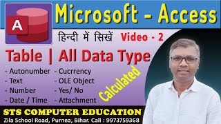 MsAccess Tutorials  All Data Type [upl. by Assital]