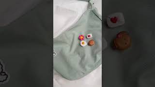 Homemade air dry clay bag charmpinsbadge airdryclay claycraft airdryclayearring airdryclaypin [upl. by Hamian201]