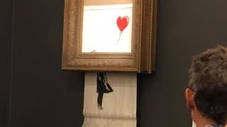 Banksy Painting Shreds Self  Auction Video [upl. by Ecniv]