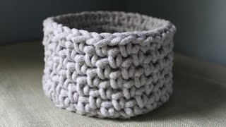 koszyk na szydełku wzór moss stitch [upl. by Lavern]