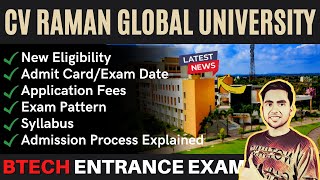 CV Raman Global University Bhubaneswar entrance exam 2023  Engineering Exams other than JEE 2023 [upl. by Nnyrat86]