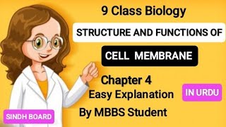 CELL MEMBRANE  Structure and functions Chapter 4  9 class biology [upl. by Ellard]