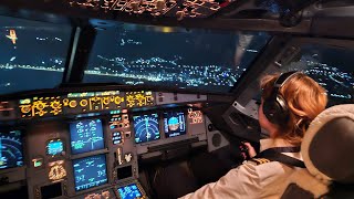 Beautiful FEMALE PILOT Takeoff Airbus A320  Cockpit View [upl. by Eiboh320]