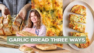 The most garlicky homemade garlic bread 3 ways [upl. by Asaret]