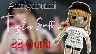 Amigurumi de Taylor Swift  Outfit de 22 del Eras Tour a Crochet [upl. by Ocicnarf]