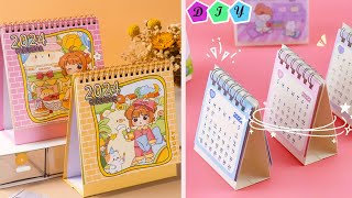 DIY Stationery School hacks How to make a 2024 desk calendar diy crafts viral youtube ideas [upl. by Odareg]