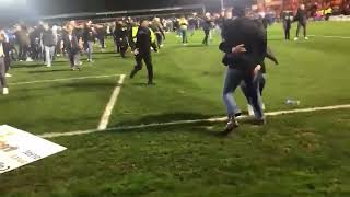 Reading FC Fans Fights Kidderminster Fans on Pitch after Defeat in FA Cup Clash [upl. by Willett735]