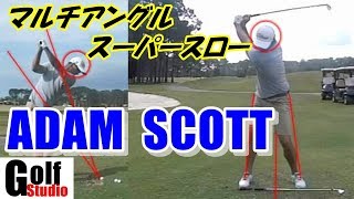 【アダムスコットの完璧なスイング】分析しやすい正面と後方から同時再生！アイアン マルチアングル スロー [upl. by Kimberlee]