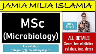 JMI MSc Microbiology admission  all details II jamia microbiology entrance 2021 II JMI admission [upl. by Plafker]