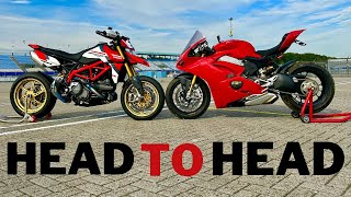 Assen TT Showdown Hypermotard vs Panigale  Track Day Battle [upl. by Seigler379]